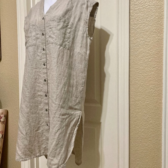 The Shanty Corp Linen Shift Button Dress - Picture 3 of 10